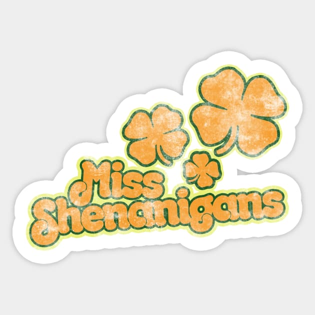 Miss Shenanigans shirt vintage St. Patrick's day Sticker by bubbsnugg